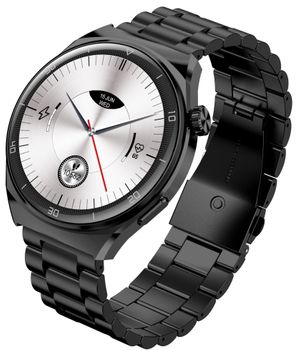 Smartwatch męski Garett V12 czarny stalowy. Smartwatch męski Garett. Zegarek męski Garett. Męski zegarek z bluetooth. Męski zegarek smartwatch z rozmowami. Zegarek z funkcjami sportowymi. Zegarek męski na bransolecie Garett idealny na prezent  (3).jpg